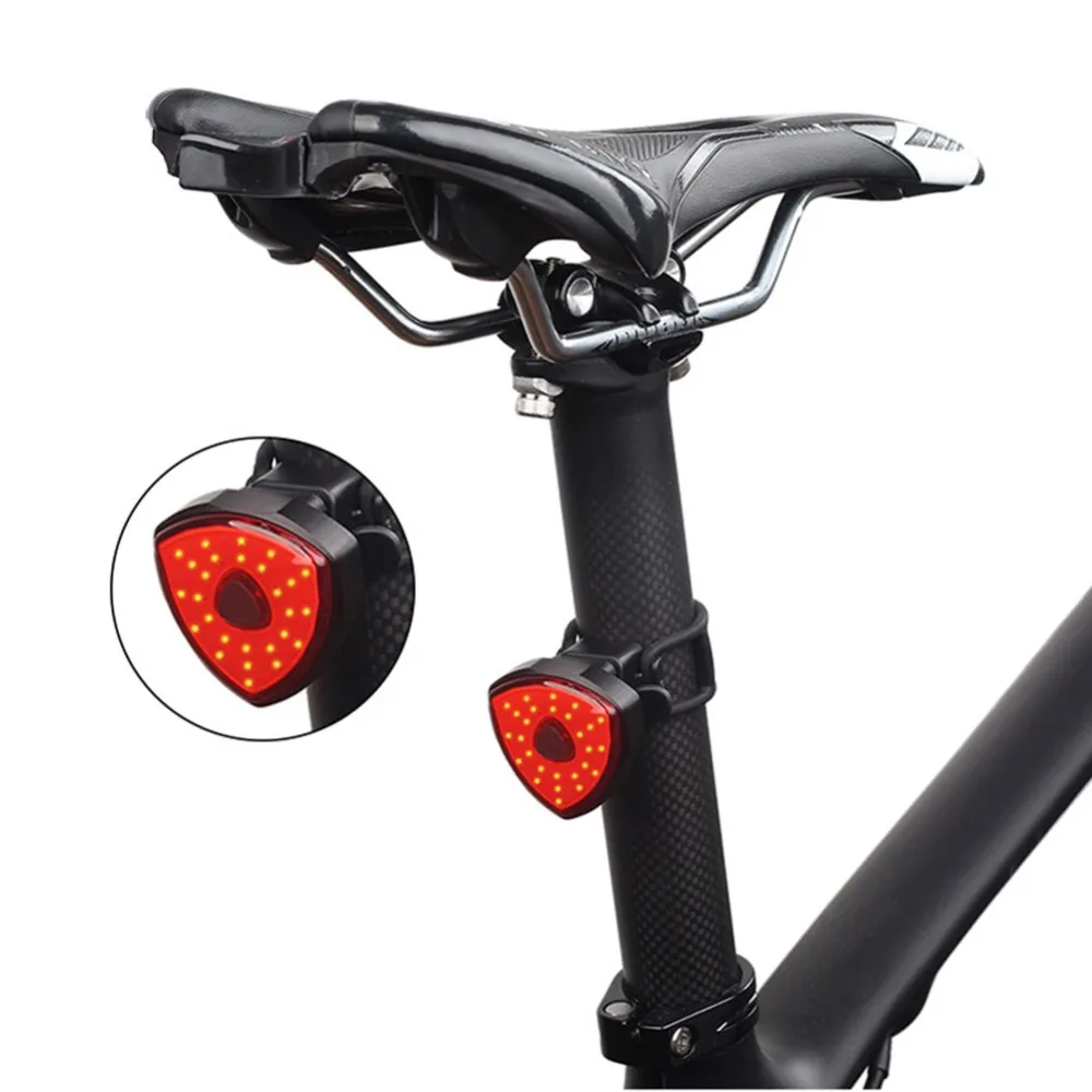 Rechargeable Bike Tail Light Safety Warning Cycling Plastic Portable Rear Light Red