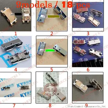 

9models 18pcs 10pin Micro usb 3.0 connector type B connector for repair mobile / Tablet PC / MP3 4 / MP5 / Mobile hard disk