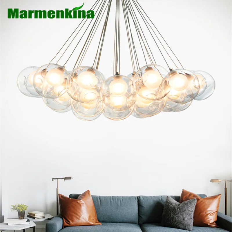 

LED G4 Colorful Glass ball pendant lamp chandelier of colorful glass spheres modern lamp Color Bubble light