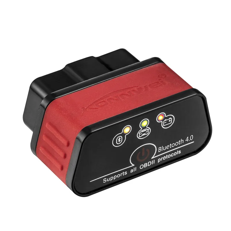 KONNWEI KW903 Bluetooth V4.0 OBDII автомобильный диагностический сканер, ELM327 Bluetooth V3.0 считыватель кодов ошибок крутящего момента для Android, Windows