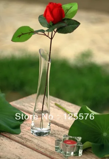 Free Shipping High Quality Clear Glass Vase For Single Flower,High 20cm