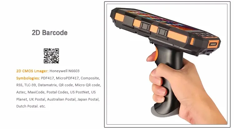 Dispositivo de Computador Pda com Aperto de Pistola Handheld Robusto Android 7.0 Barcode Scanner 1d 2d Nfc Leitor Rfid Uhf Sm-dt510 4g Gsm 4 SM-DT510 4G Handheld dispositivo de Computador Robusto