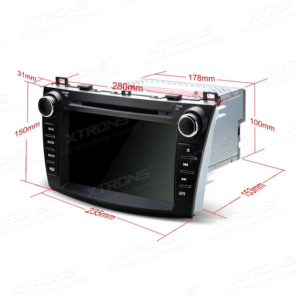 Best XTRONS 8 inch in dash Head Unit double din Car DVD Player GPS Navigation stereo Radio MP4 CANbus for Mazda 3 2010 2011 2012 2013 4