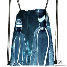 Пользовательские Daft Punk трон шлемы походная сумка на шнурке для парня девушку милый рюкзак дети сумка(черный Назад) 31 х 40 см#180531-01-07