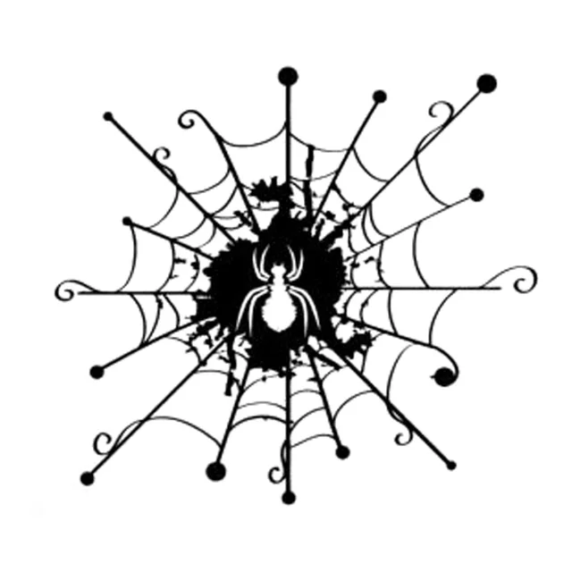 16.1cm*14.5cm Spider  Cobweb Fashion Vinyl Stickers Decals Black