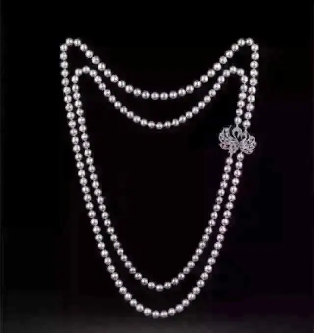 

new design double strands 8-9mm south sea white pearl necklace 18