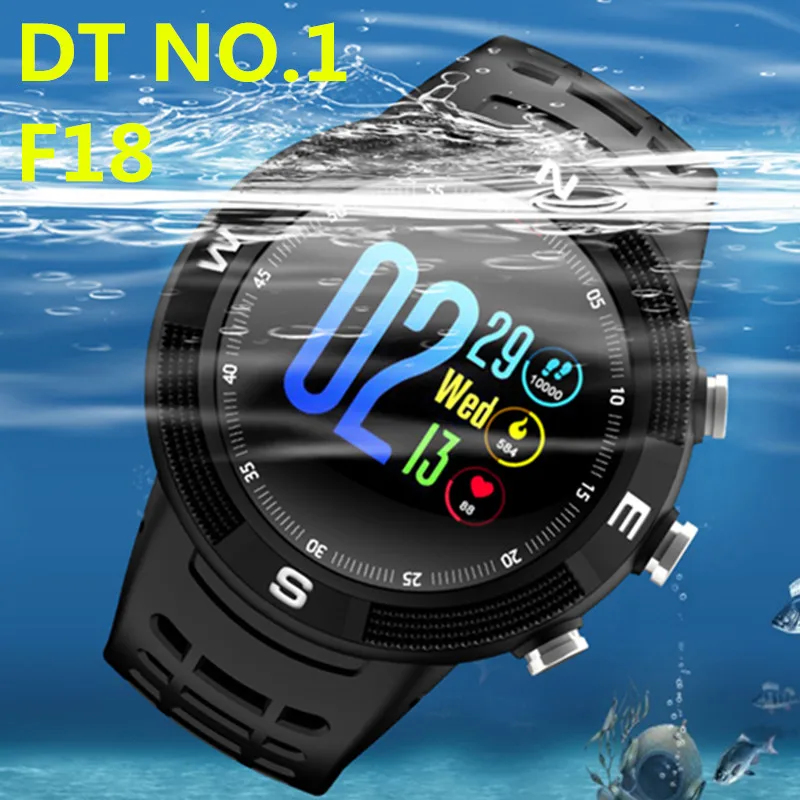 

NO.1 F18 Smartwatch Sports Bluetooth 4.2 IP68 Waterproof Call / Message Reminder Pedometer Sleep Monitoring smart watch for man