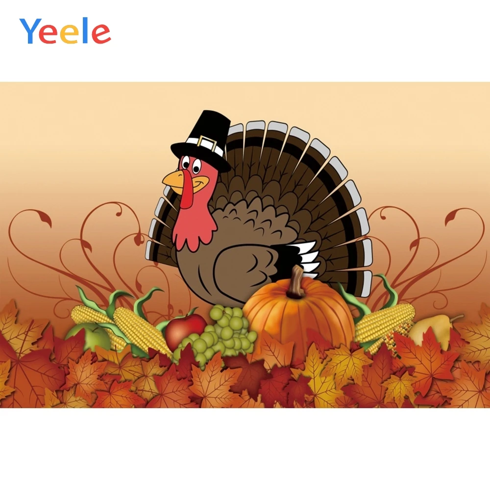 

Yeele Thanksgiving Day Sycamore Leaves Turkey Foods Photography Backdrops Personalized Photographic Backgrounds For Photo Studio