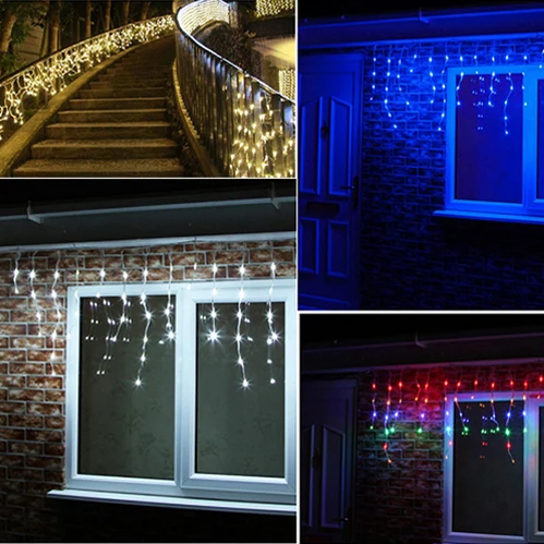 Holiday Lighting 5M 216LEDs Waterproof String Light Fairy Icicle LED Curtain Light For Festival Christmas Garland