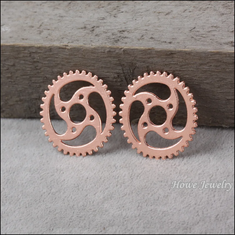 

45PC new fashion Steampunk gear pendant rose gol d plated fits for European Charm Bracelet DIY jewelry findings 80087
