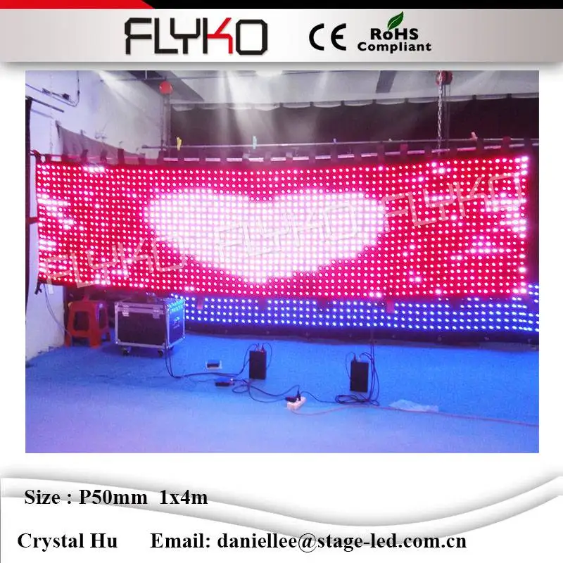 

Programmable video display mesh screen led curtain P5cm 4x1m