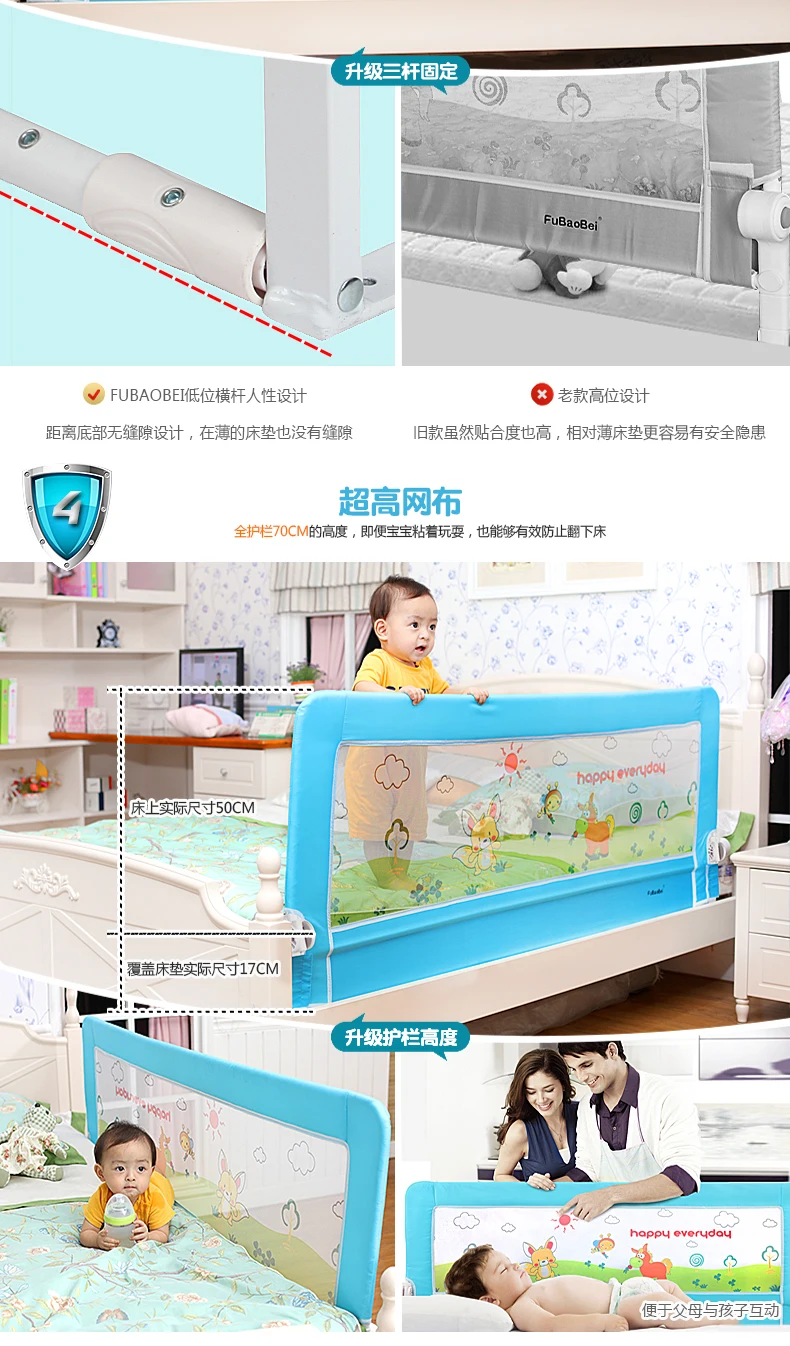 Infantil Cama Cerca Berço Guardrail Bebê Bar 1.8 2 m Bloco Quebrar-resistente 16 Infantil cama cerca berço guardrail bebê cama