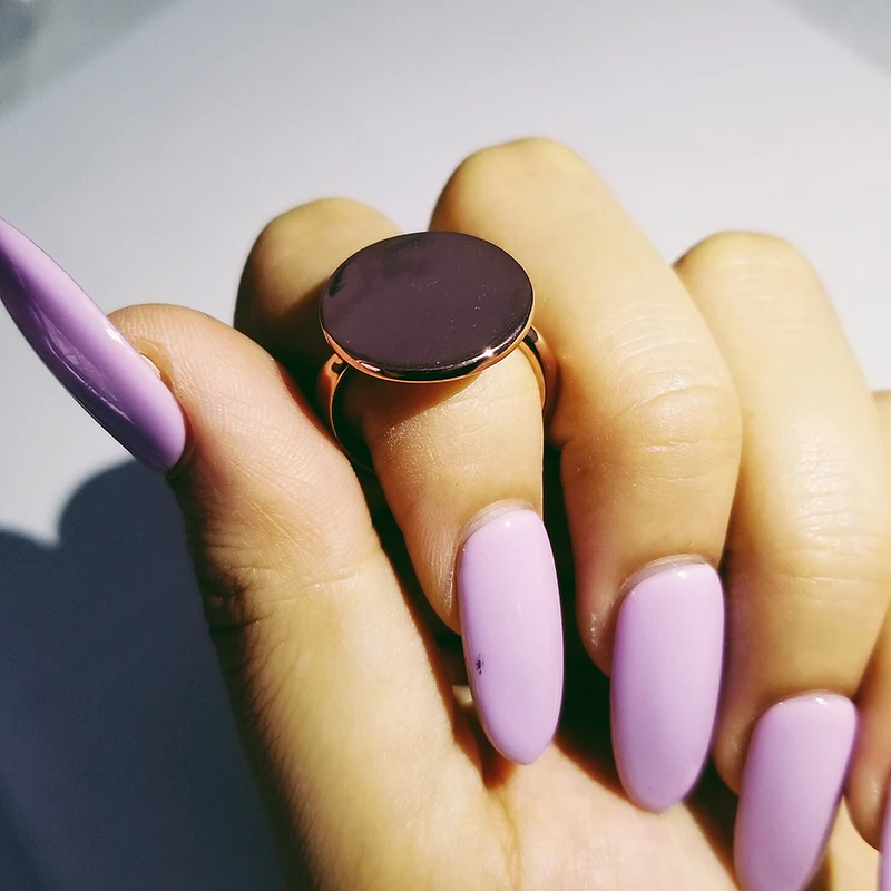 

bohemian style big 18mm round circle silver rose gold color promise fashion adjustable open rings for women finger jewelry R4695