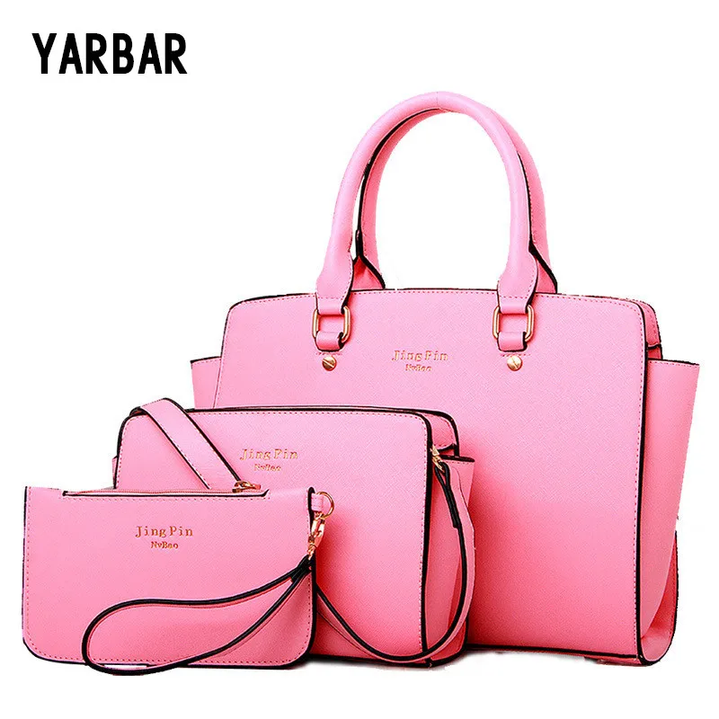 

Casual Brand Designer Ladies Handbags Set Socialite Women Messenger Bags Fashion Solid black Shoulder Bag Clutch Leisure Purse