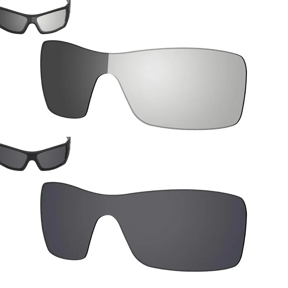 

SmartVLT 2 Pieces Polarized Sunglasses Replacement Lenses for Oakley Batwolf-Grey Transition Photochromic and Solid Black