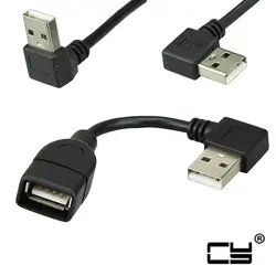 10 см 20 см USB 2.0 мужчин и женщин 90 Угловой адаптер расширение кабель USB2.0 мужчин и женщин правой /влево/вверх/вниз черный кабель Шнур