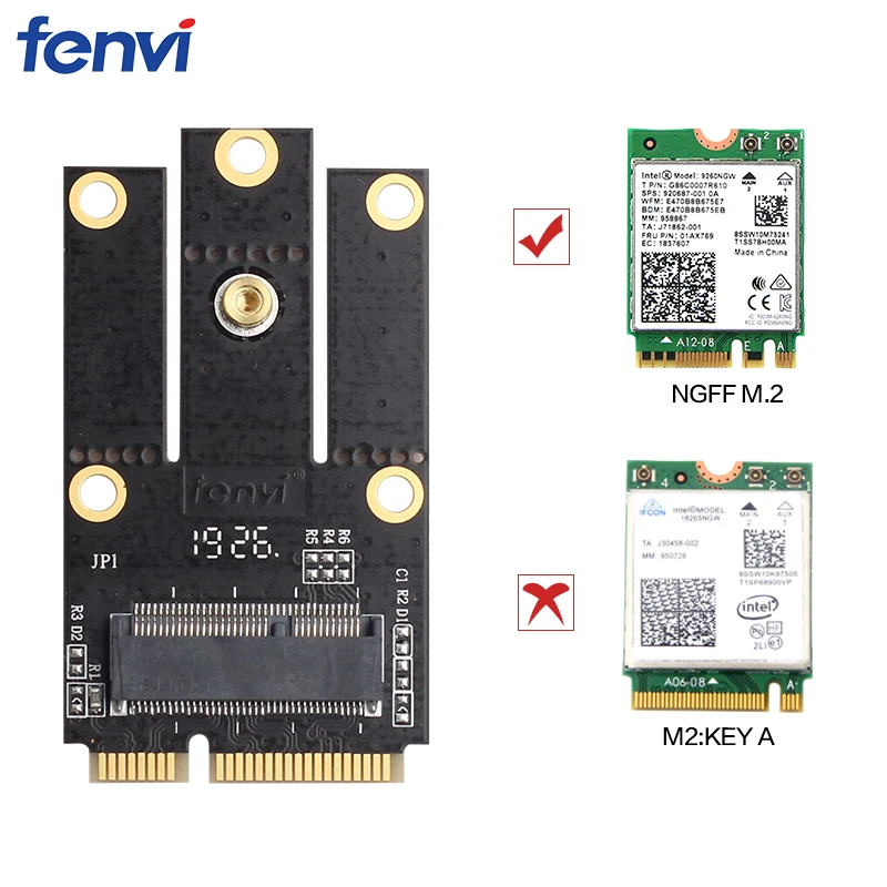 Fenvi M.2 NGFF ключ E в Mini PCI Express конвертер адаптер для Intel 9260 8265 AC Wifi Bluetooth беспроводная