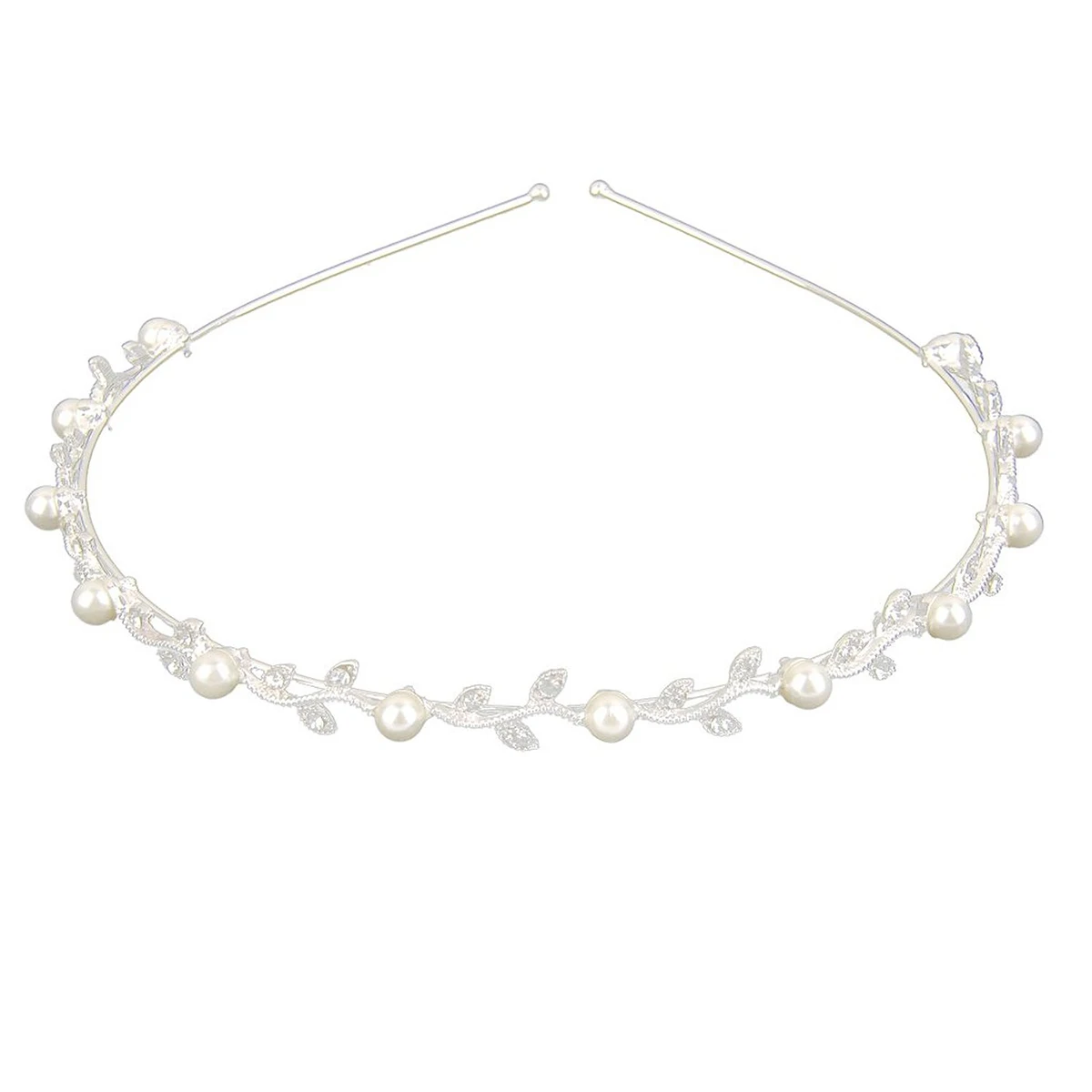 

Luxury Wedding Bridal Headband Girl Leaf Pearl Crystal Wedding Band Tiara Graduation New Hiar Jewelry