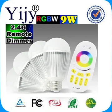 2 4G Mi Light RGBW 9W Светодиодная лампа с регулируемой яркостью WIFI контроллер от ipad IOS