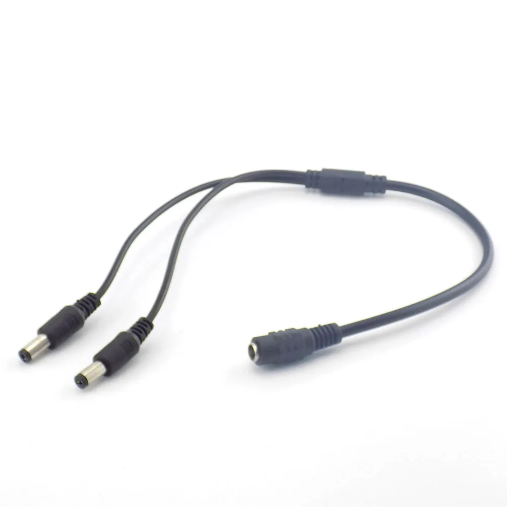 

12v DC 1 Female To 2 Male Connectors Splitter Plug Cable 5.5mmX2.1mm Dc Power Plug Cable for Cctv Camera Surveillance