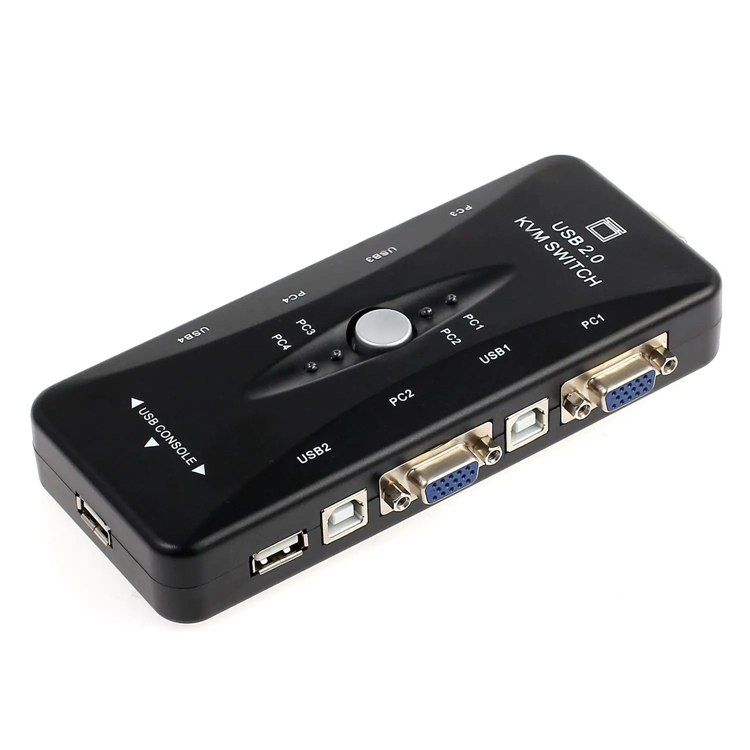 4 Port USB 2.0 KVM Switch Box + 4 KVM Cables Keyboard Monitor VGA SVGA