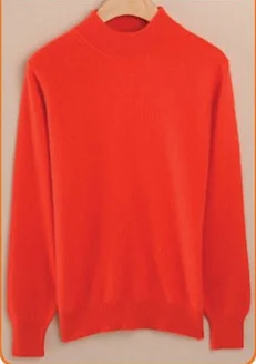 Sparsil кашемировый женский свитер, Рождественский вязаный свитер, женские топы с длинным рукавом, осенне-зимние шерстяные пуловеры с высоким воротом - Цвет: orange