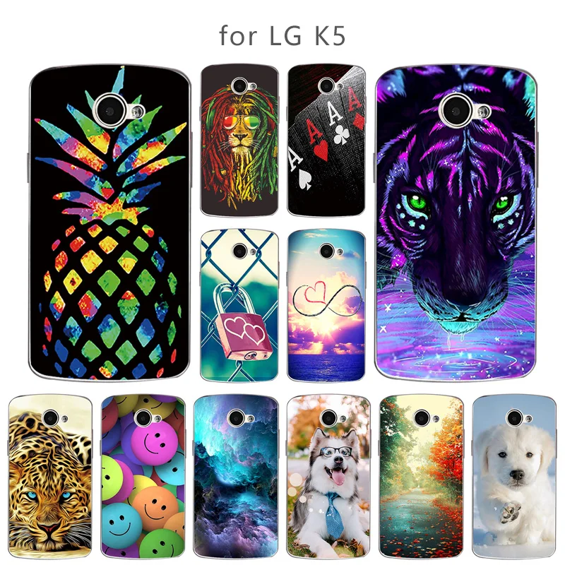 Чехол из мягкого ТПУ для LG K5 чехол LTE X220DS x220 K 5 Skuli задняя крышка в цветочек k5 0