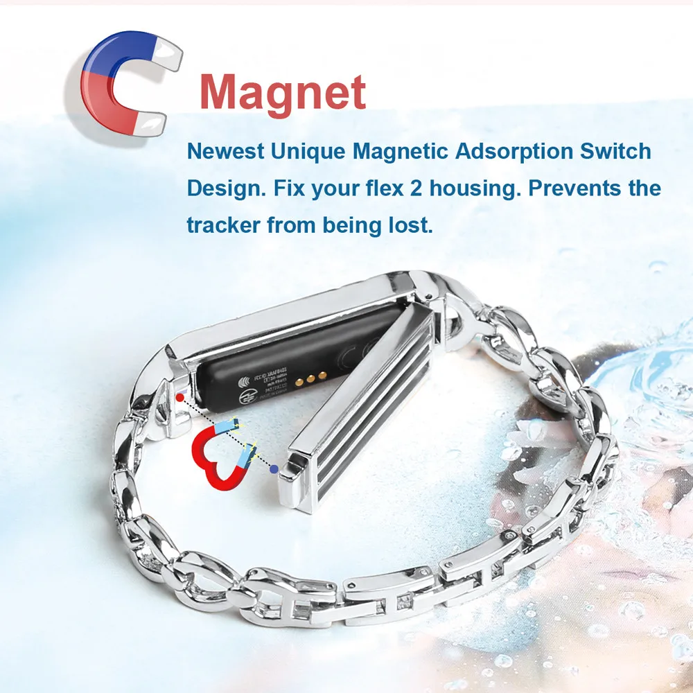 Большой регулируемые металлические магнитные часы band Регулируемая Металлическая магнитная адсорбции переключатель Дизайн Браслет для