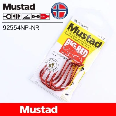 Mustad рыболовные крючки 92554NP NR olekranon с красной колючей приманкой держатель для