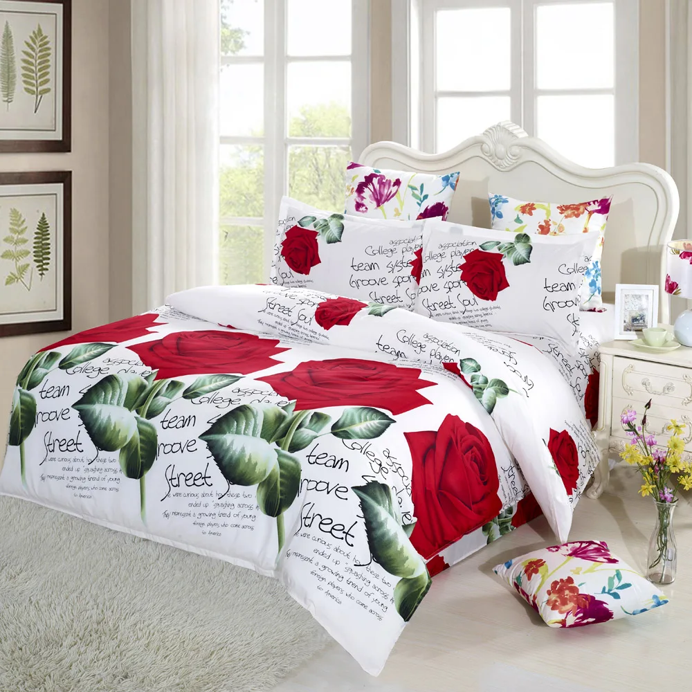 Popular Printed Sheets Beddingbuy Cheap Printed Sheets Bedding - Hot Pcs D Printed Bedding Set Bedclothes Red Rose In Full Bloomqueenking Size popular printed sheets beddingbuy cheap printed sheets bedding - hot pcs d printed bedding set bedclothes red rose in full bloomqueenking size