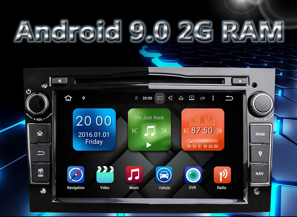 Sale Eunavi Quad Core Android 9.0 2 din Car DVD Stereo for Vauxhall Opel Astra H G Vectra Antara Zafira Corsa GPS Navi Radio 2G 0