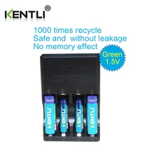 KENTLI 4pcs 1 5v aa aaa 3000 1180mWh Rechargeable Li ion Li polymer Lithium battery 4