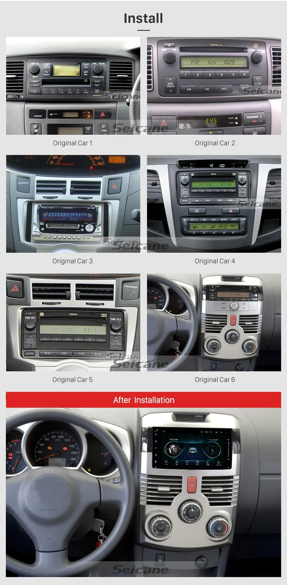 Seicane Android 8,1 " 2Din ram 2 Гб для универсальной TOYOTA COROLLA Camry бренд Land Cruiser Hilux PRADO Автомагнитола gps Navi блок плеера