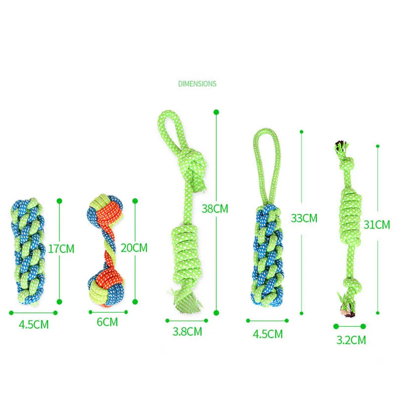 Хлопчатобумажный канат животные собаки игрушки чистить зубы игрушки для животных для маленьких и крупных собак, игрушка 7 штук набор дрессировка домашних животных игрушка для собак мопс-Бульдог