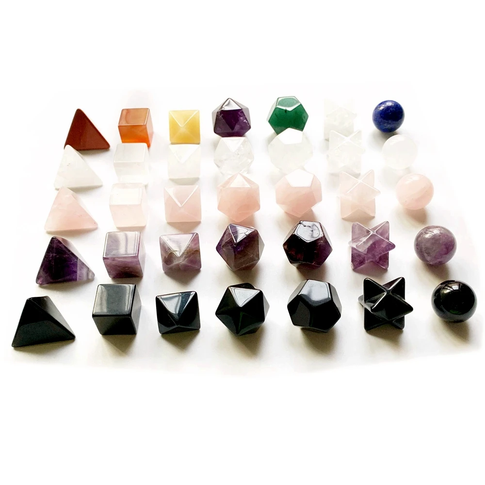 Natural Chakra Rock Crystal Reiki Energy Merkaba Star Healing Stone Home Decor