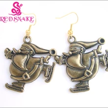Красная змея ретро цвет Рождество Скрапбукинг счастливый Санта Клаус серьги для женщин
