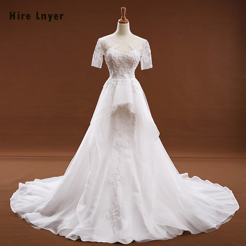 

Hire Lnyer New Special China Online Shop Robe De Mariage Aliexpress Login Short Sleeve Appliques Beading A-line Wedding Dress