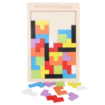 

Baby Wooden Tetris Building Blocks Toy Colorful Blocks Jigsaw Board Children Educational Toy Game Kid Christmas Gift