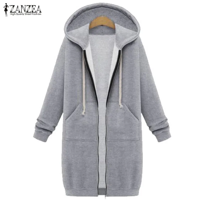 MISSKY Autumn Winter Solid Color Women Sweatshirt Coat