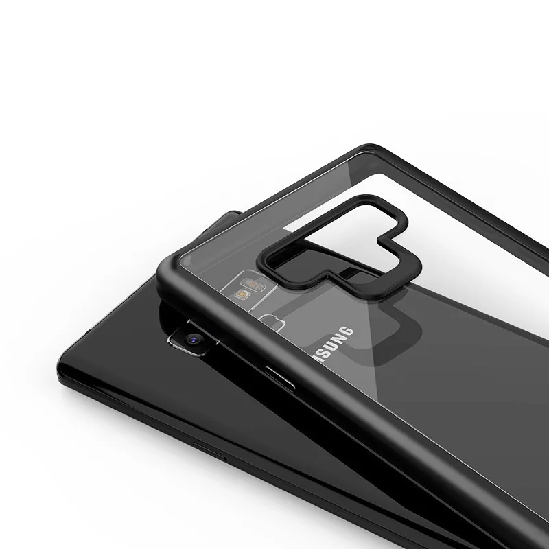 Чехол для samsung Galaxy Note 9 мягкая рамка + прозрачная акриловая жесткая задняя крышка
