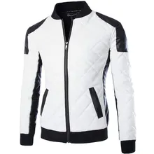 Новинка, белая мужская куртка из искусственной кожи, модный дизайн, Мужская узкая мотоциклетная байкерская куртка, брендовая Veste Cuir Homme Jaqueta Couro