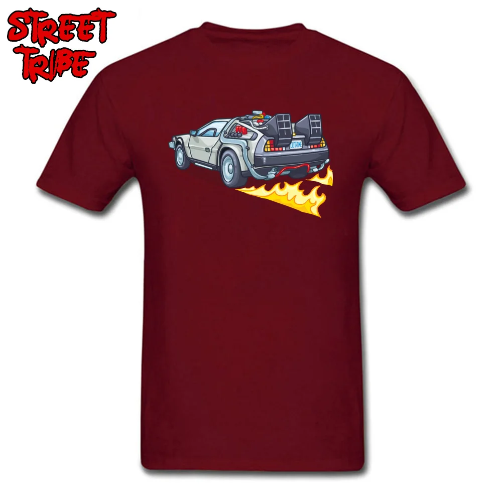 Men's Newest Tops Shirts Crew Neck Summer Fall 100% Cotton Top T-shirts Funny Short Sleeve delorean company decal Tops T Shirt delorean company decal maroon