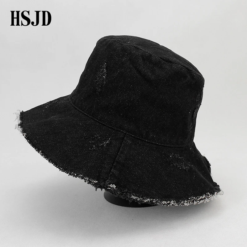denim wide brim hat