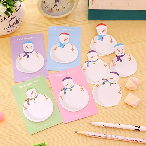 1PC/lot Kawaii snowman design memos pad Novelty stationery memo sticky