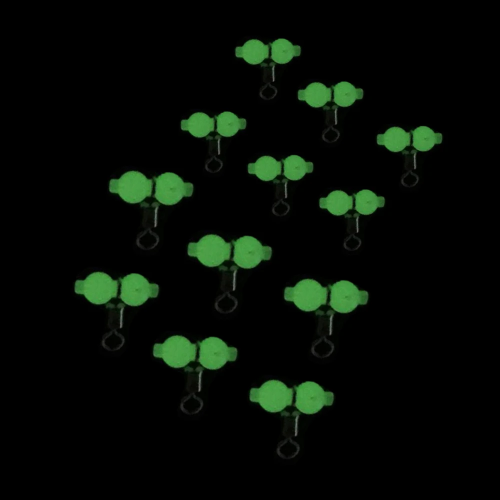12 шт. 3 Way t-формы поперечные прокатки «Три в одном» поворачивается на светящиеся рыболовные Вертлюги рыболовные крючки Разъем