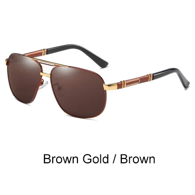 Brown Gold - Brown Ralferty мужские классические Поляризованные солнцезащитные очки UV400 покрытие линзы квадратные брендовые Оттенки для мужчин gunes gozlugu для глаз мужские очки D0960 - Цвет линз: Brown Gold - Brown