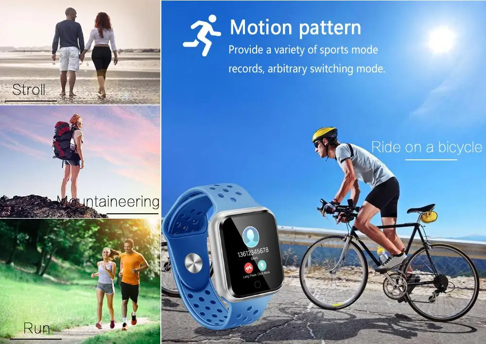 

BEESCLOVER Waterproof Fitness Bracelet Watch Heart Rate Monitor Smart Band