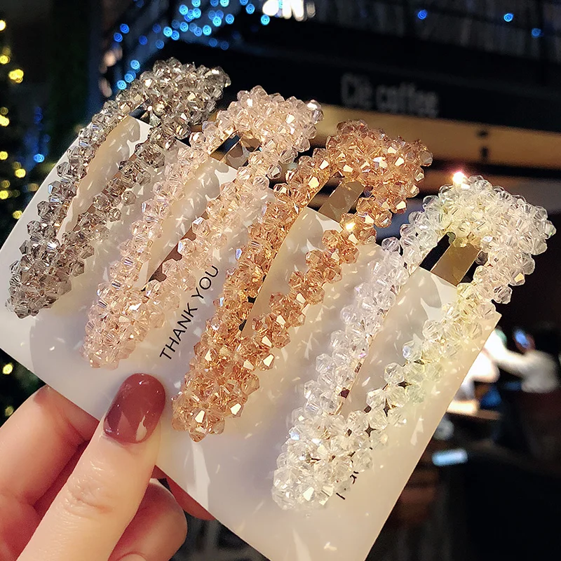 Корейские модные аксессуары для волос со стразами женщин и девушек элегантные