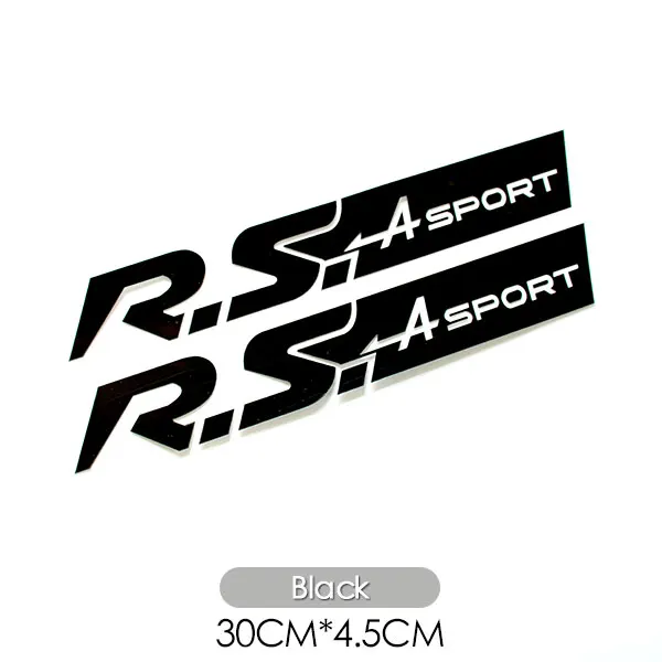 Автомобильный Стайлинг двери Racing сбоку R.S Спортивная наклейка автомобиля Стикеры для Renault Sport Clio Twingo Megane R276 наградной Кубок Logan аксессуары - Название цвета: Black