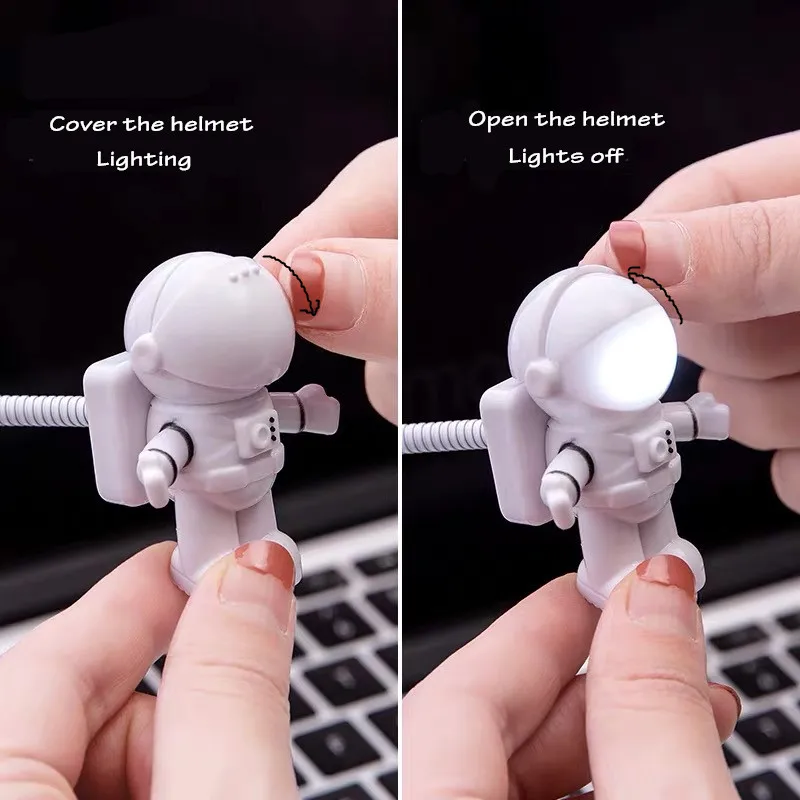  Flexible Spaceman Astronaut Usb Tube Led Night Light Lamp For Computer Laptop Pc Notebook Reading P - 4000020216190